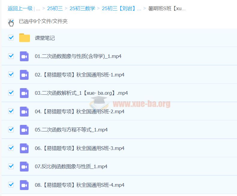 2025初三中考数学 刘岩数学 暑假 百度网盘