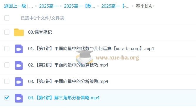 2025高中数学 张华数学 高一全年 百度网盘